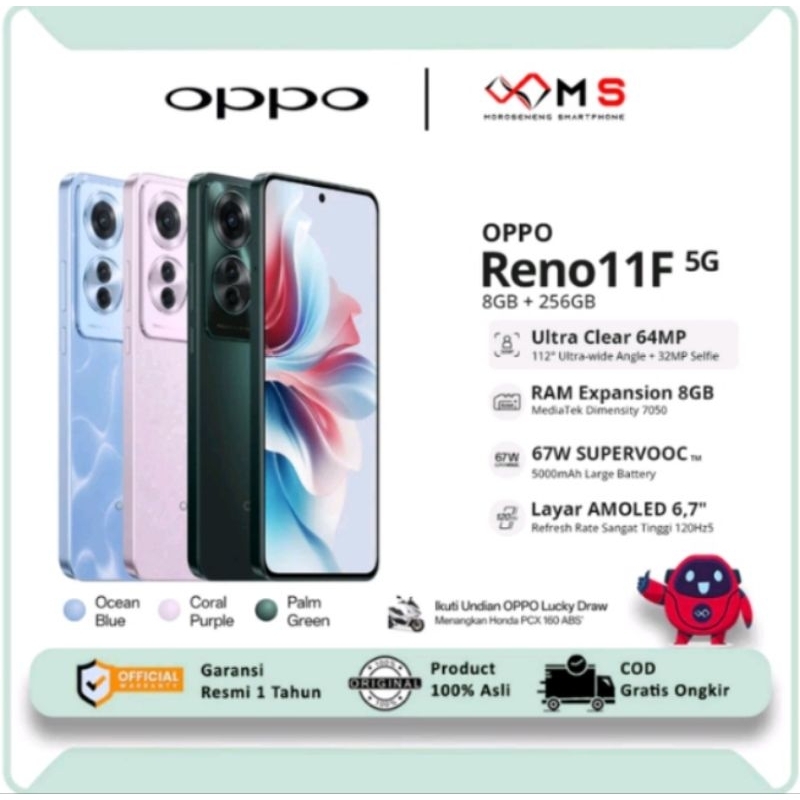 [ HP OPPO RENO Terbaru 2024 ] Reno 11F 5G 8/256 RAM 8GB ROM 256 NFC%