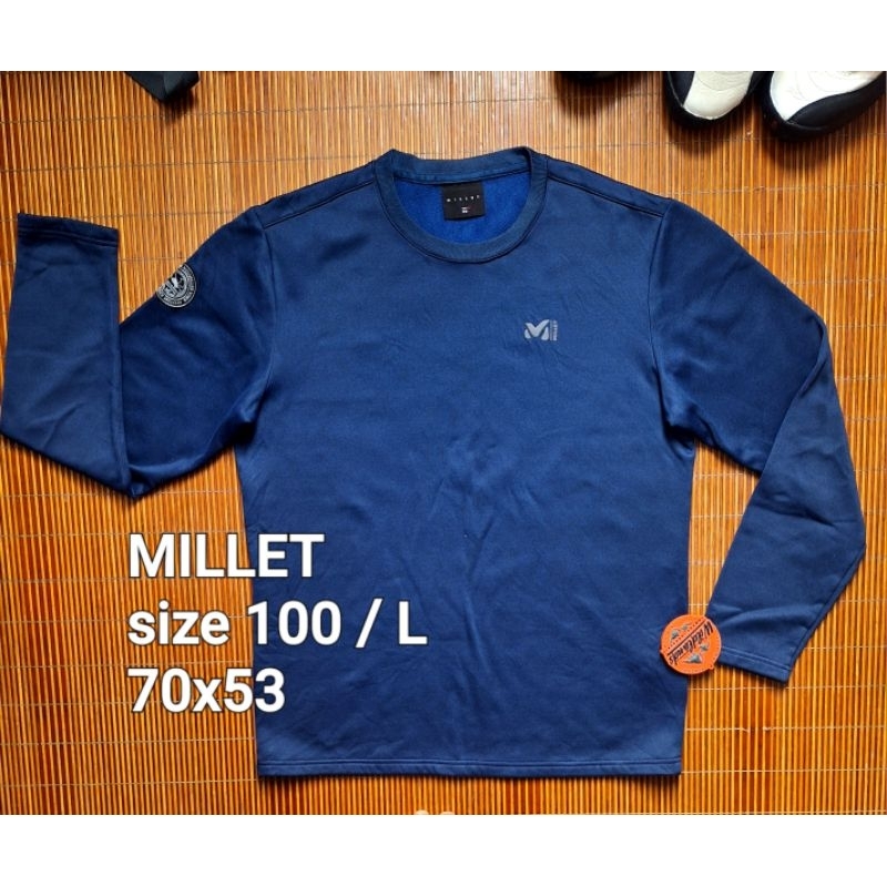 Sweater MILLET Crewneck Long Sleeve Outdoor Sport Hiking Navy