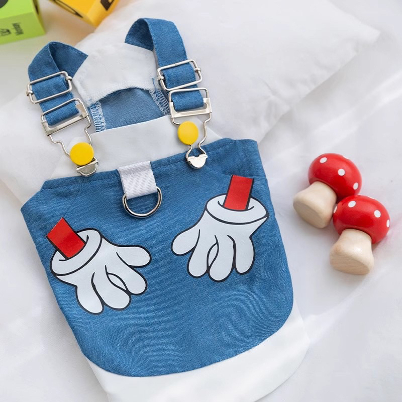 Baju anjing kucing harness anjing kucing baju kucing karakter- Harness jeans character