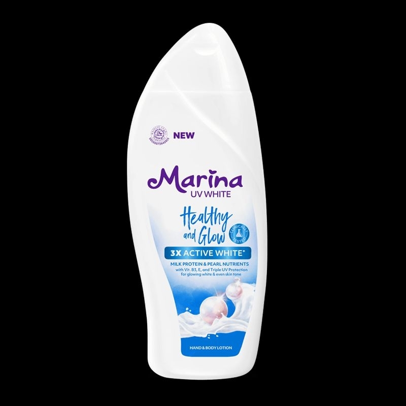 HANDBODY MARINA UV WHITE HEALTHY AND GLOW 185ml/HANDBODY MARINA BIRU