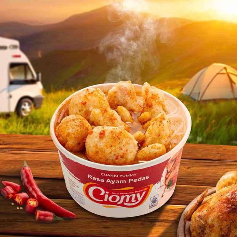 

Ciomy Cuanki Chicken Spicy Rasa Ayam Pedas Cup Besar Ukuran Reguler