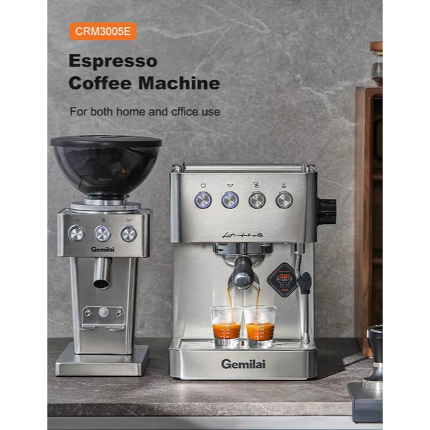 Mesin Kopi Espresso Coffee Maker Frothing 15 Bar 10A 1.7L Gemilai CRM3005E