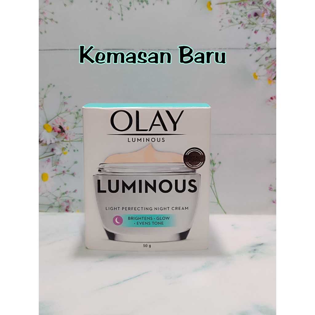 Olay Luminous Light Perfecting Night Cream 50gr / Olay White Radiance Night Cream 50gr - Krim Malam