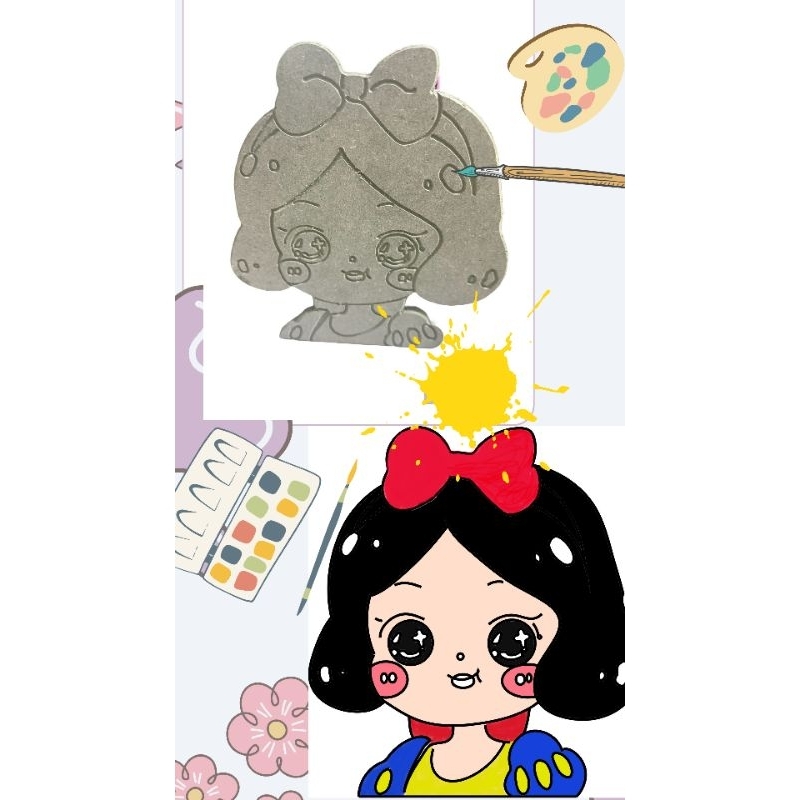 

DIY wood painting disney snow white / DIY painting kit / DIY painting kayu / melukis anak set / mewarnai kayu