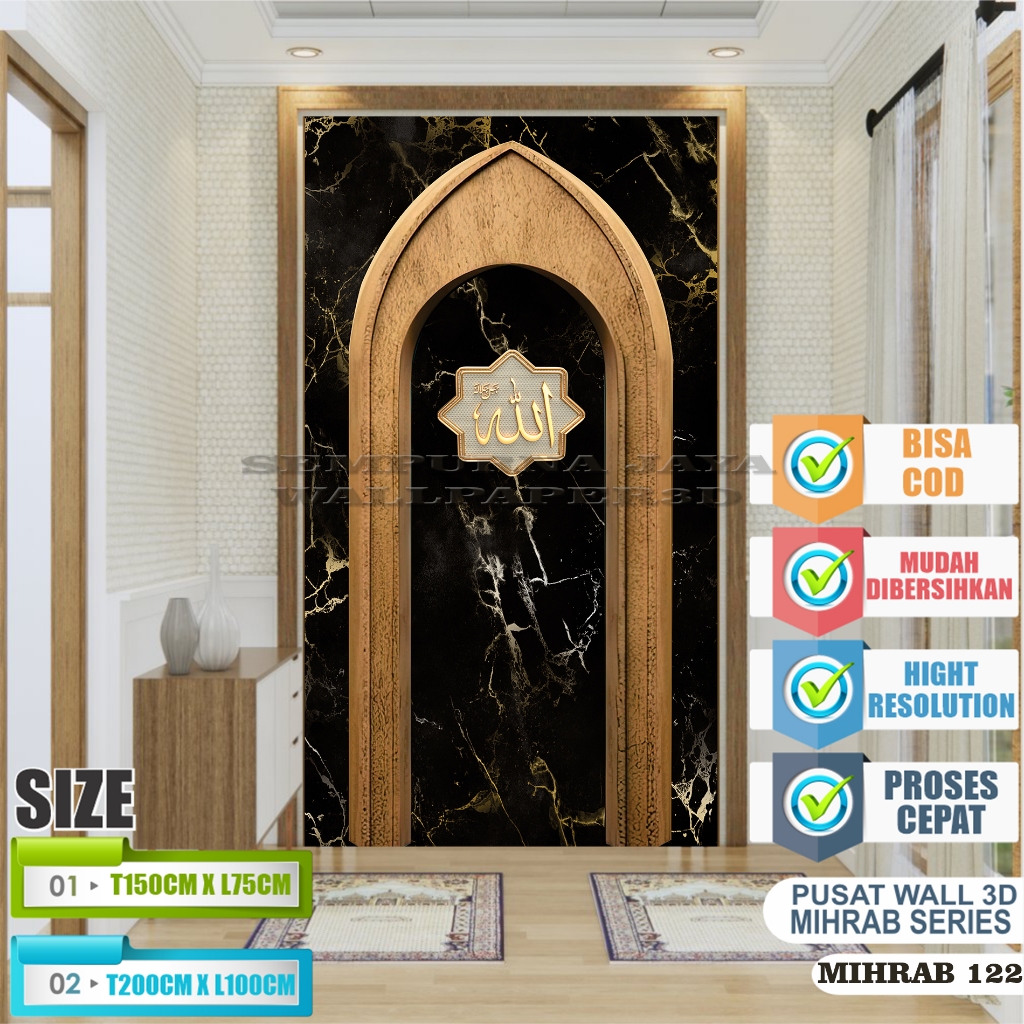 TERMURAH Stiker Musholla / Mihrab - Dekorasi dinding ruang Musholla Rumah, Stiker Dekorasi Musholla