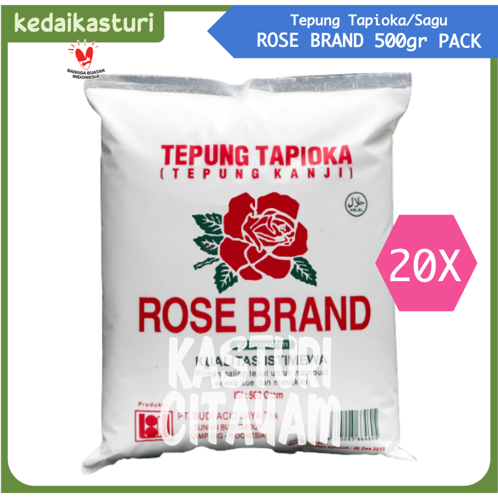 

RB22 Tepung Tapioka Sagu Rose Brand 500gr - 1 Karton X 20 Pack