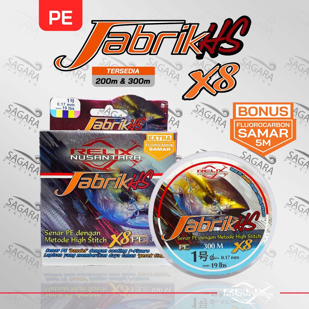 Senar PE Jabrik HS X8 Jabrik 2 Meter Jabrik 3 Meter PE Relix Nusantara ART Y1X3