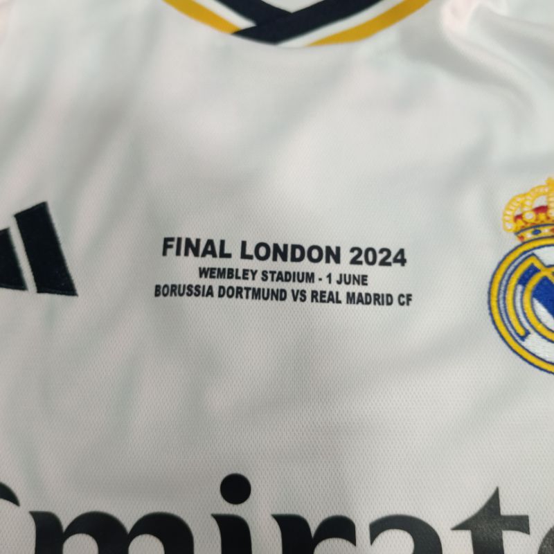 JERSEY BOLA MADRID HOME FINAL LONDON UCL 2024 FULLPATCH+MDT
