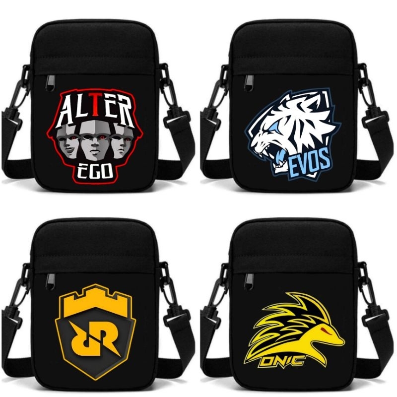 Tas Selempang Tim Esport Mobile Legends Bahan 100% Kanvas Cordura / Tas Selempang Crossbody Mini Tea