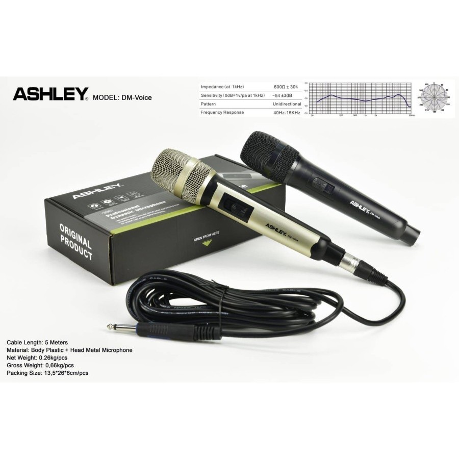 Ashley Mic Kabel Ashley DM Voice Microphone Ashley DMVOICE Mic Ashley DM-Voice Microphone Kabel
