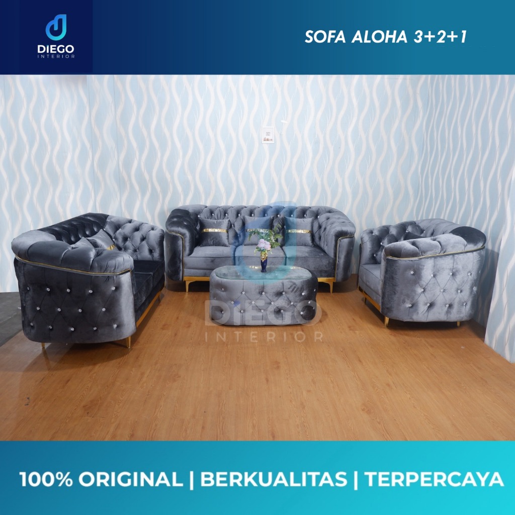 Sofa Sultan Aloha Sofa Minimalis 321 + Meja Sofa Turky Sofa Turki Free Bantal