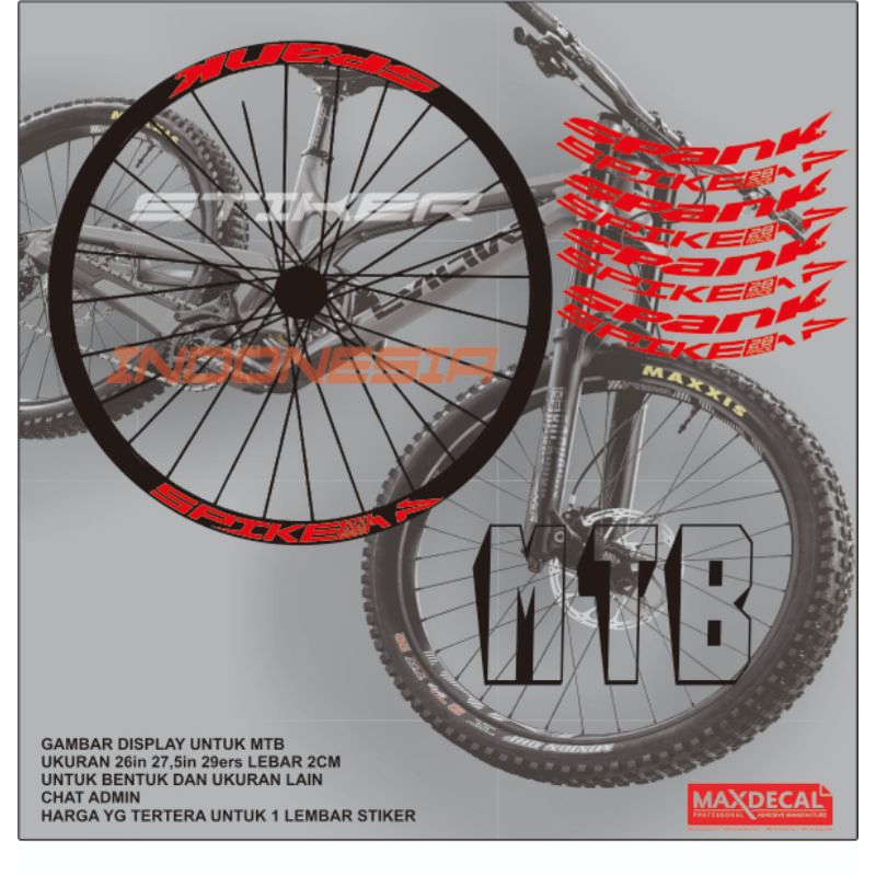 stiker velg sepeda sticker rims sepeda mtb spunk