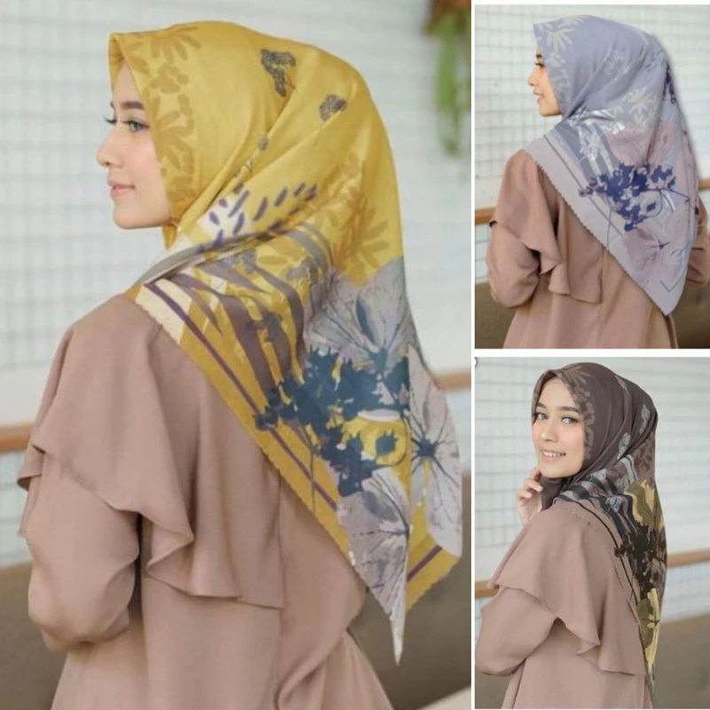 Kerudung segi empat voal motif raisa series premium azzahra hijab