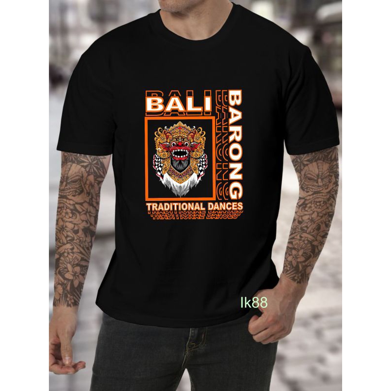 Kaos pria distro original Barong Bali keren lengan pendek Baju pria jumbo kekinian