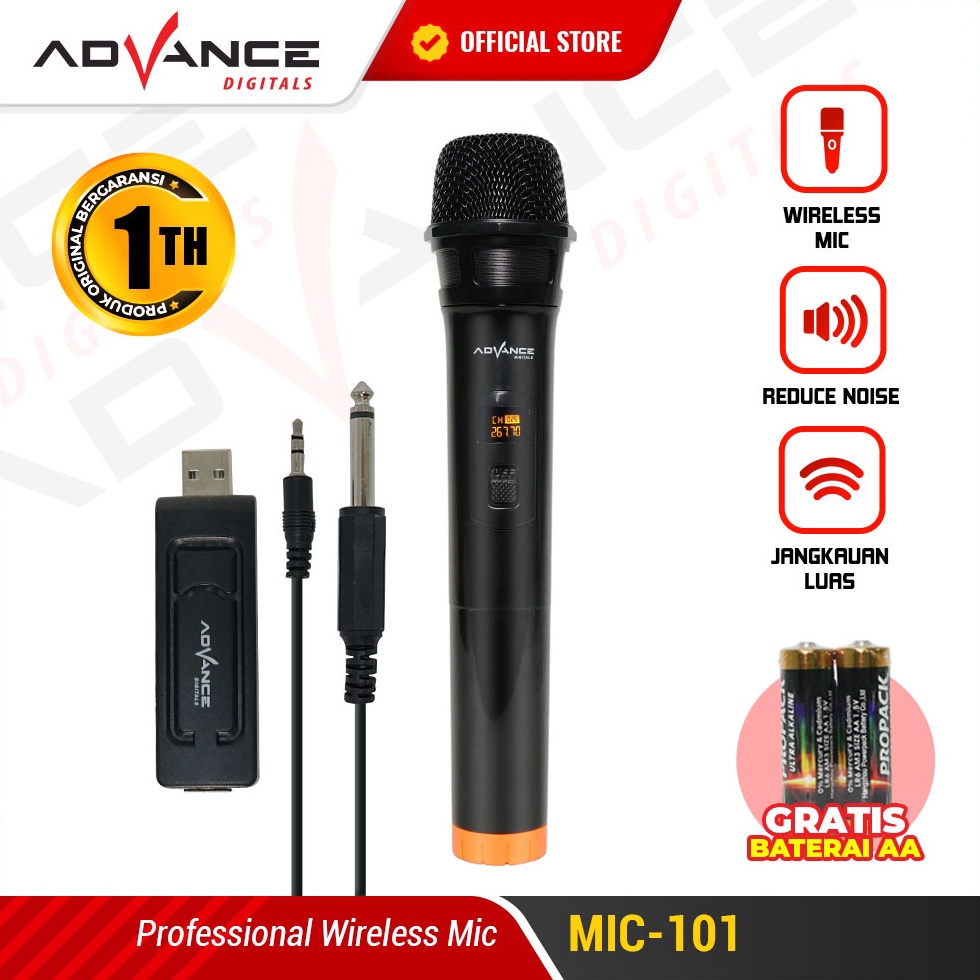 KODE K9K8 Advance MIC11 Mic Wireless Microphone Bluetooth Karaoke BONUS Baterai