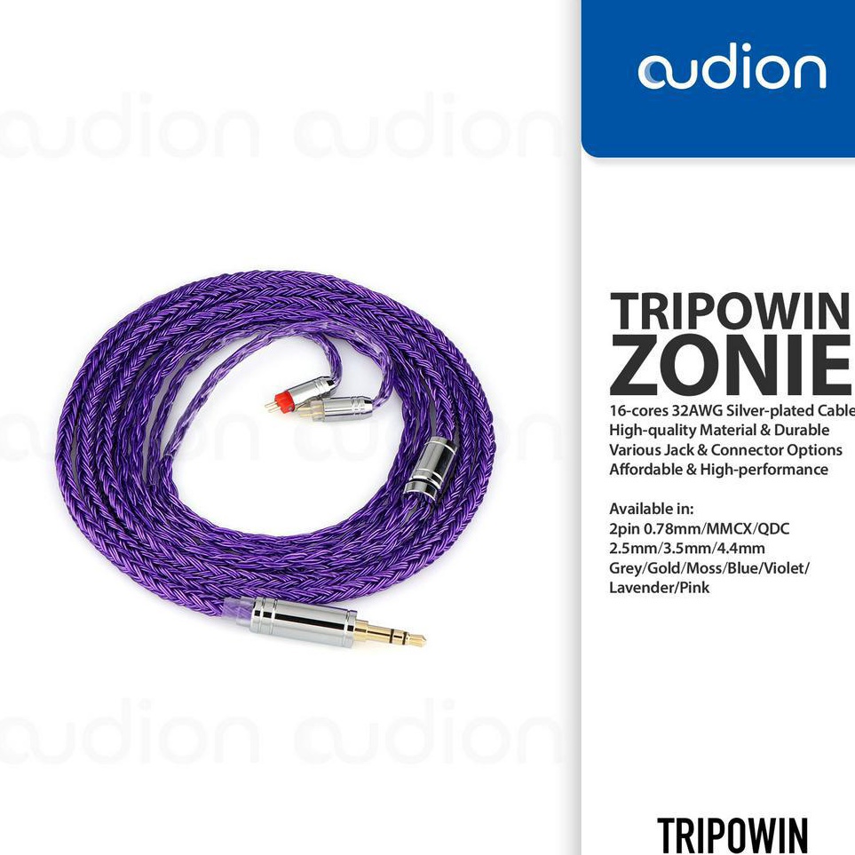 TRIPOWIN ZONIE 16Core Silverplated Copper Upgrade Cable Kabel IEM 2pin 78MMCXQDC