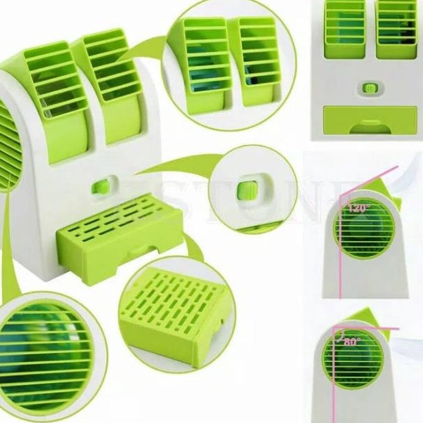 Model Baru AC Duduk Mini Poble Double Cooler Fan Kipas Angin Aroma Terapi