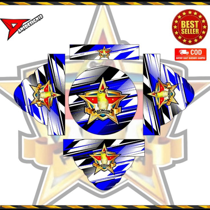 Diskon Surprise  Decal Stiker Tebok Pleci Pvc atau Kayu PCMI Biru STIKER PLECI