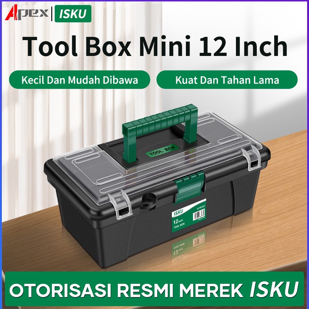 New Collection ISKU Tool Box Besar 12 Inch Bahan PP Kotak Alat Kotak Alat Tahan Lama  Kotak Alat 12 