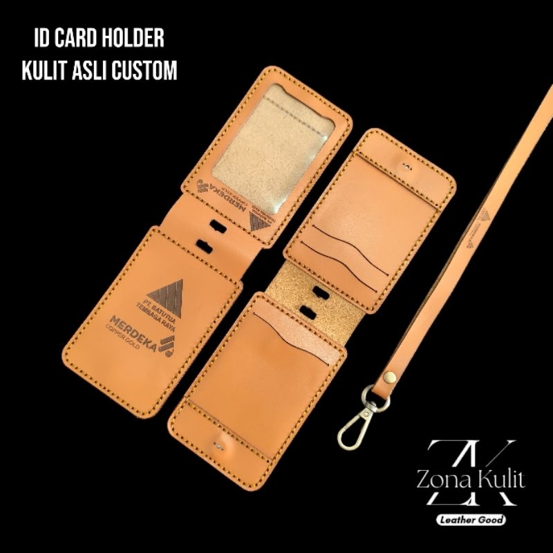 

Id Card Holder Kulit Name Tag Kulit Lanyard Kulit Custom Nama Logo Perusahaan