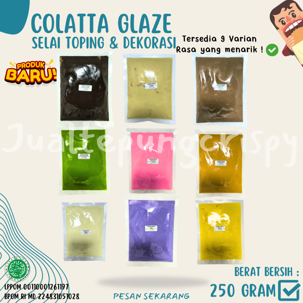 

Colatta REPACK Glaze All Variant - Selai Topping siap pakai untuk Donat 250 Gram