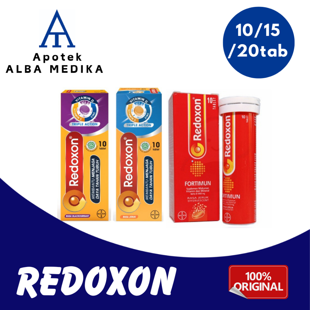 Redoxon Triple Action Effervescent Jeruk / Redoxon Fortimun |  Vitamin D, Vitamin C, Zinc, Vit D, Vi