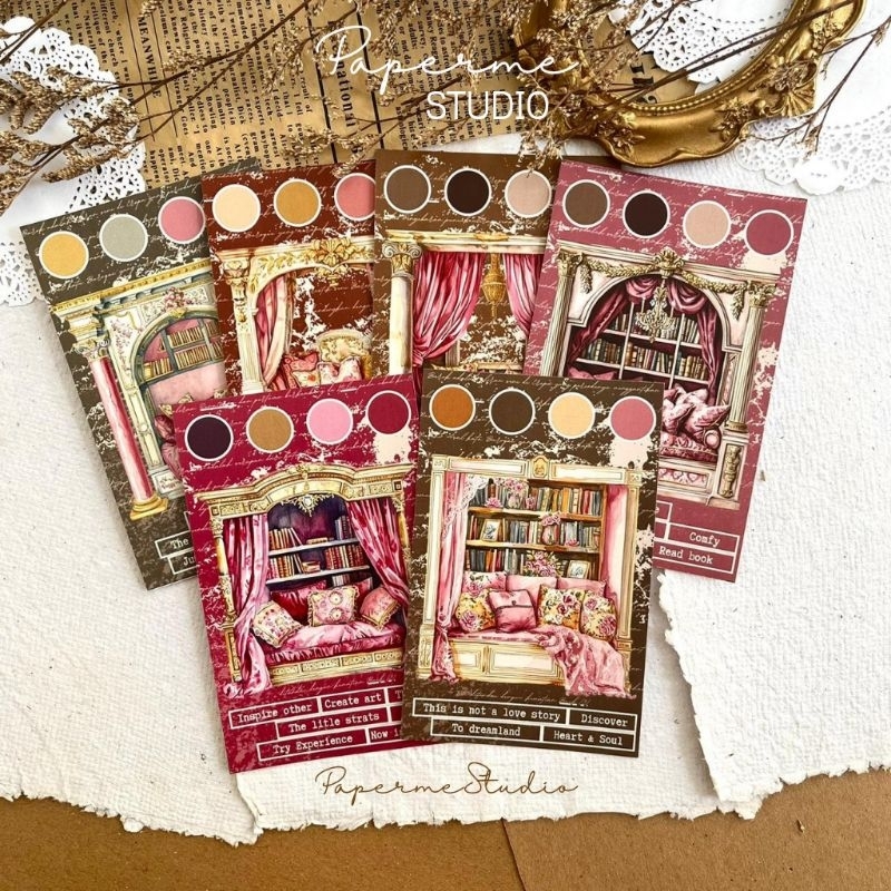 

SHEET STICKER - sticker journal vintage reading spot aesthetic cute pink romantic castle dekorasi buku harian cantik by Papermestudio