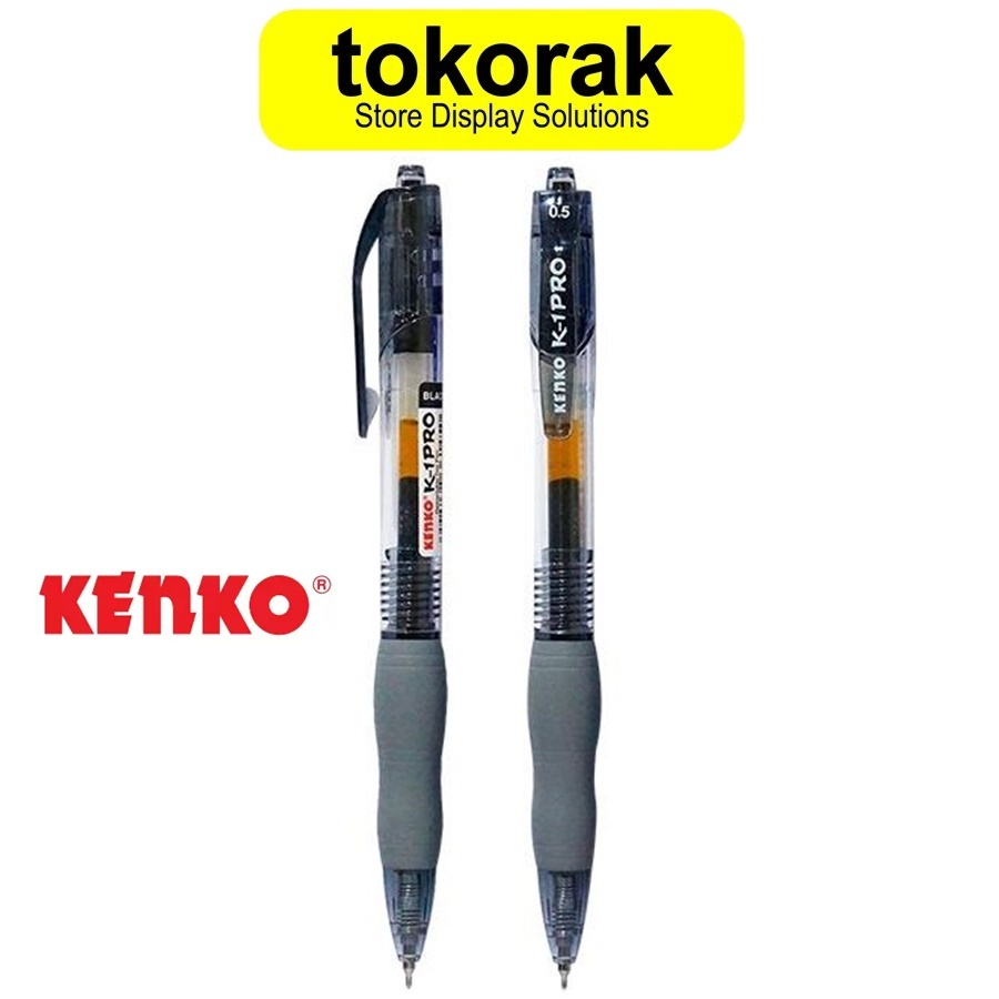 

PULPEN GEL K-1 KENKO GEL PEN K1 RETRACTABLE 0.5 BOLPEN HITAM BOLPOIN