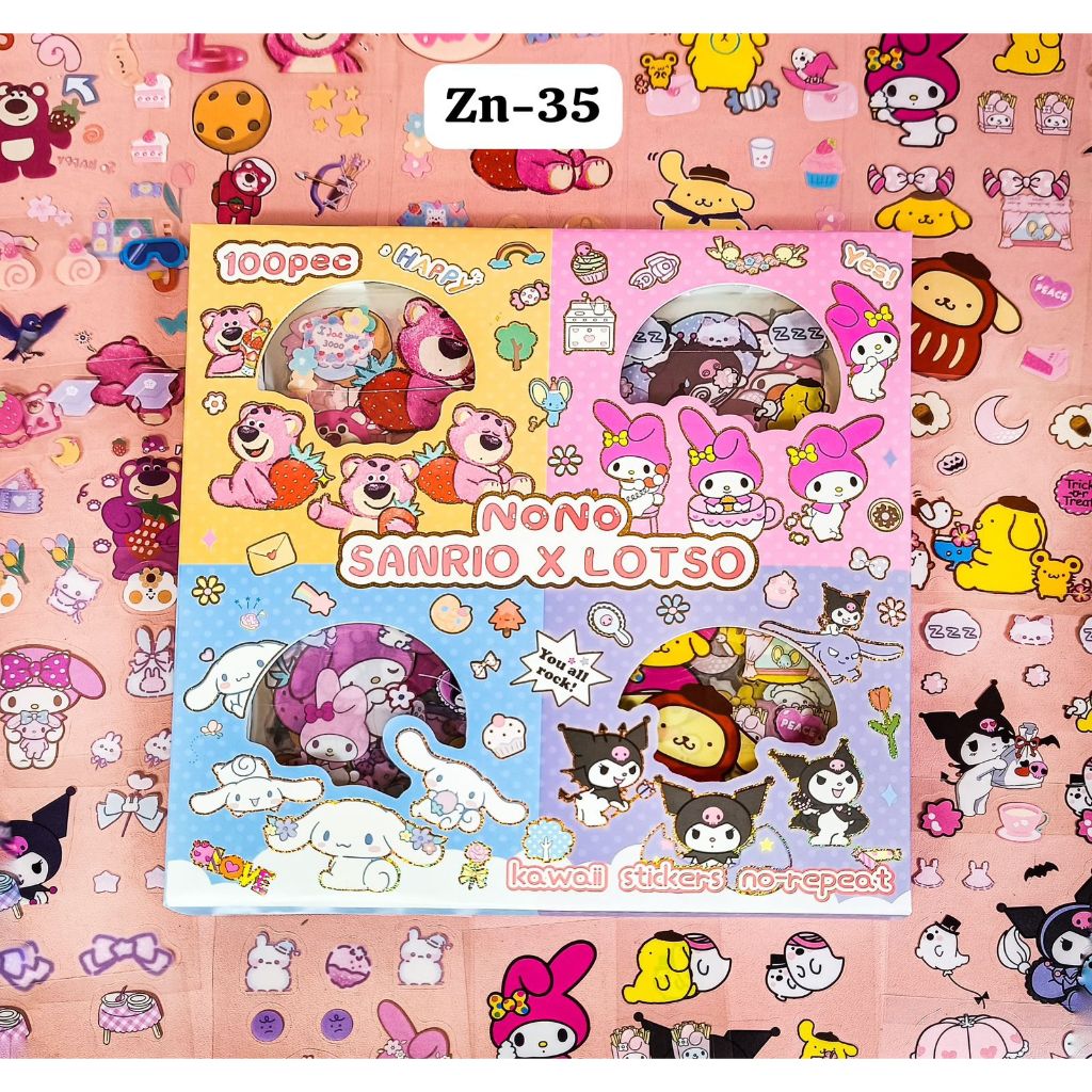 

Stiker Sanrio Lotso 2D 100 Lembar Sticker Anak Kartun Korea Lucu Anti Air