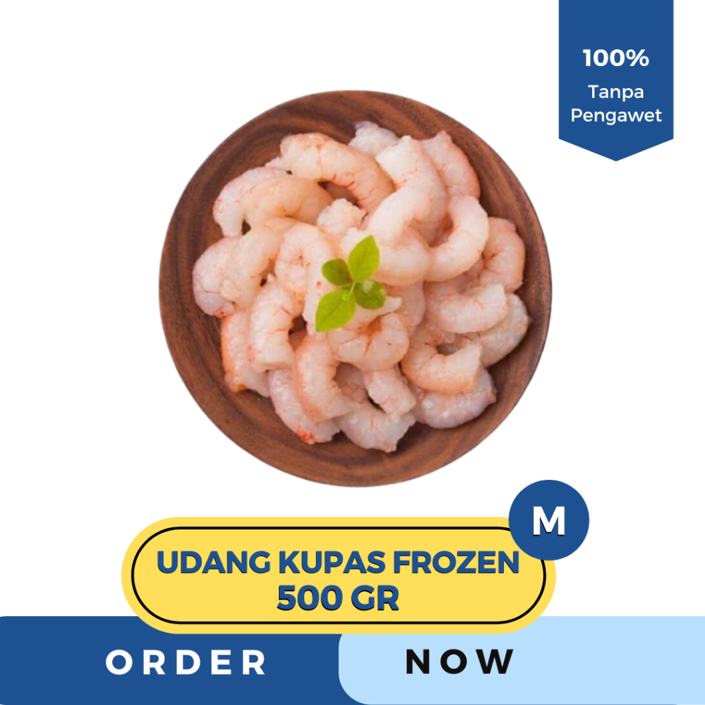 

Udang Kupas Frozen / Udang Kupas Beku Ukuran M 500 Gram | Bersih | Tanpa Kepala