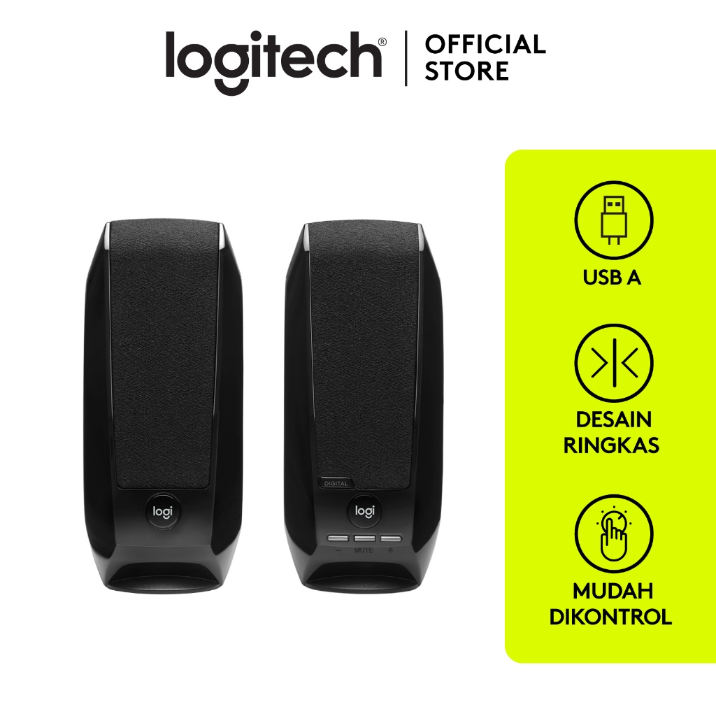 Logitech S150 Speaker Stereo USB - Desain Kecil dan Ringkas untuk Desktop atau Laptop