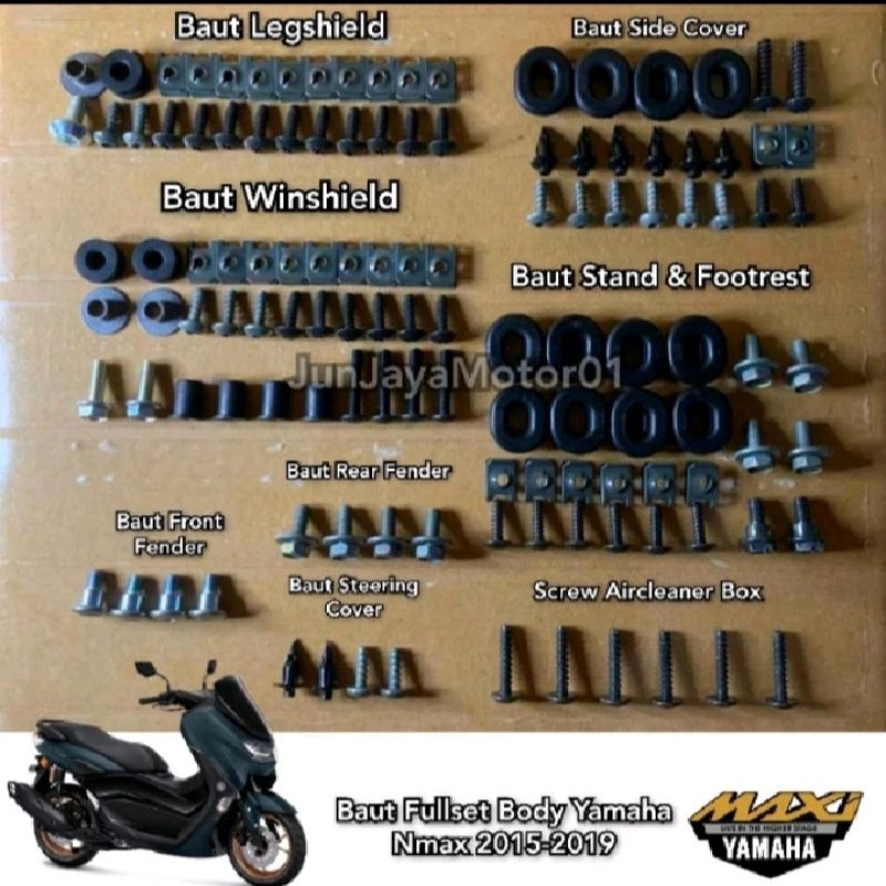 Baut Lengkap Full Set Body Yamaha All New Nmax 2016-2023