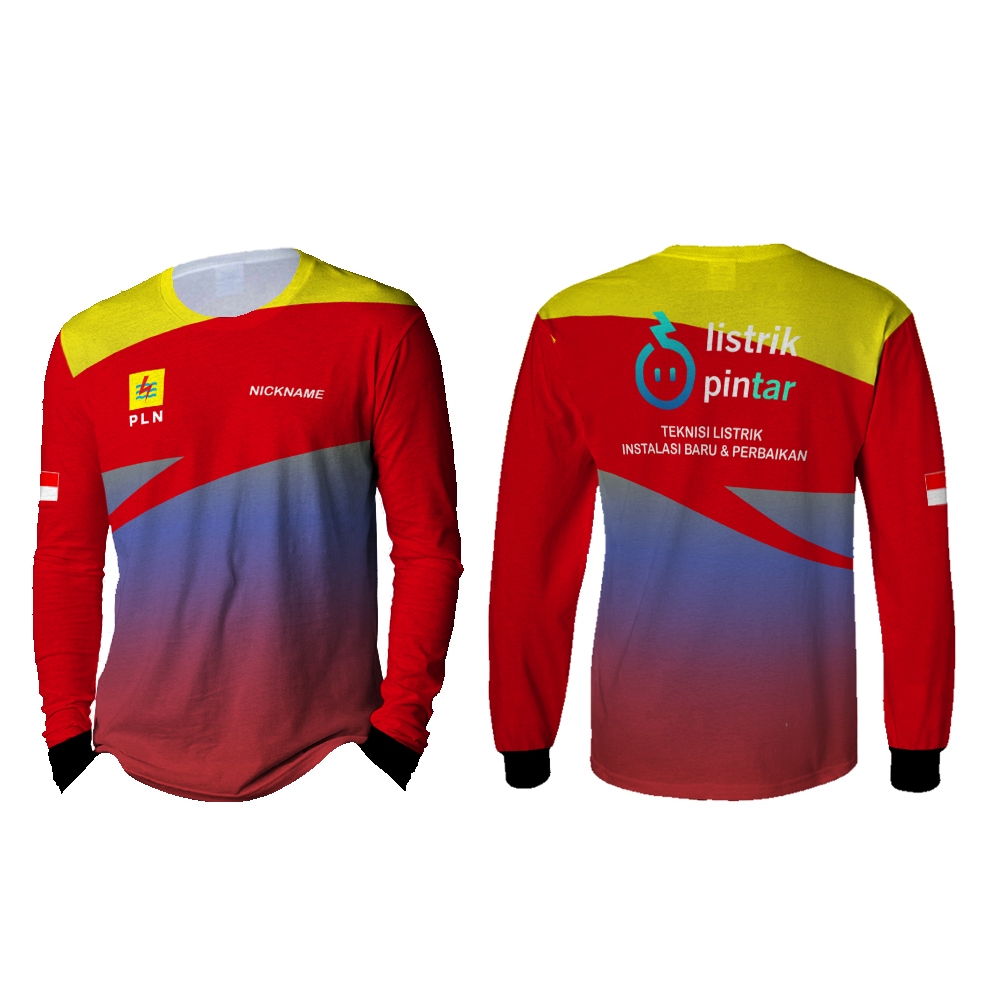 Baju PLN | Baju Kaos PLN Perusahaan Listrik Negara pria wanita Fullprint | Kaos Jersey PLN