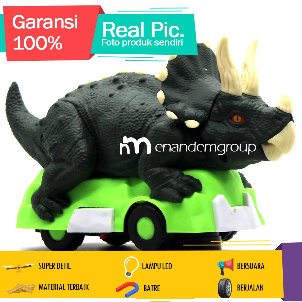 Mainan Anak Mobil Mobilan Magic Car Dinosaurus Bergerak Berjalan LED