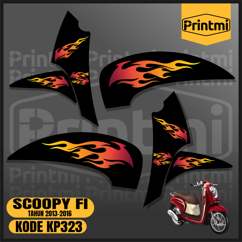 Striping Sticker Scoopy FI 2016 2015 2014 2013 Motor Variasi List Skotlet Racing Printmi KP323