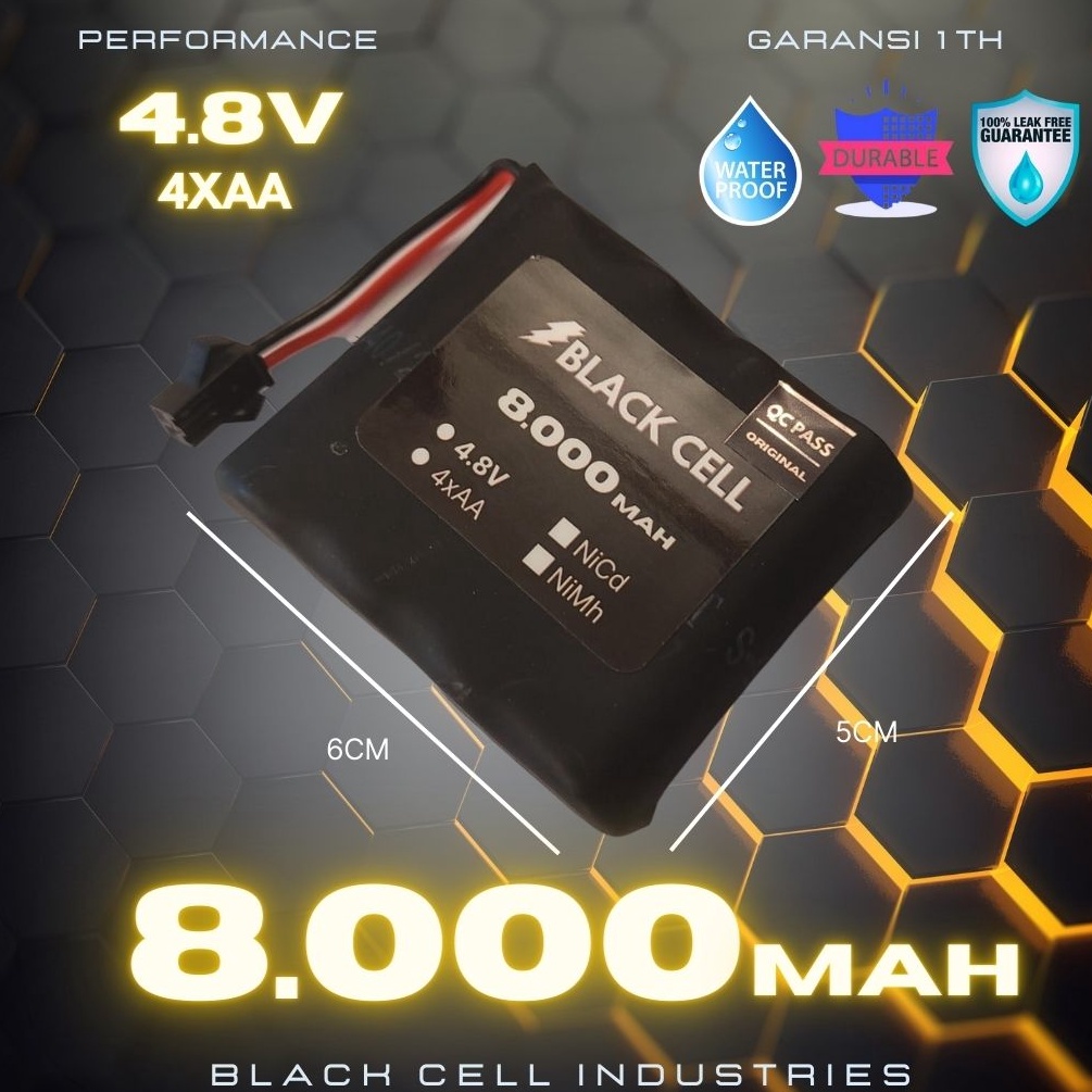 Baru Upgrade BLACK CELL 48V 8Mah NiCD NiMh 4x4AA Garansi 1th Rock Crawler Blackcell Industries Origi