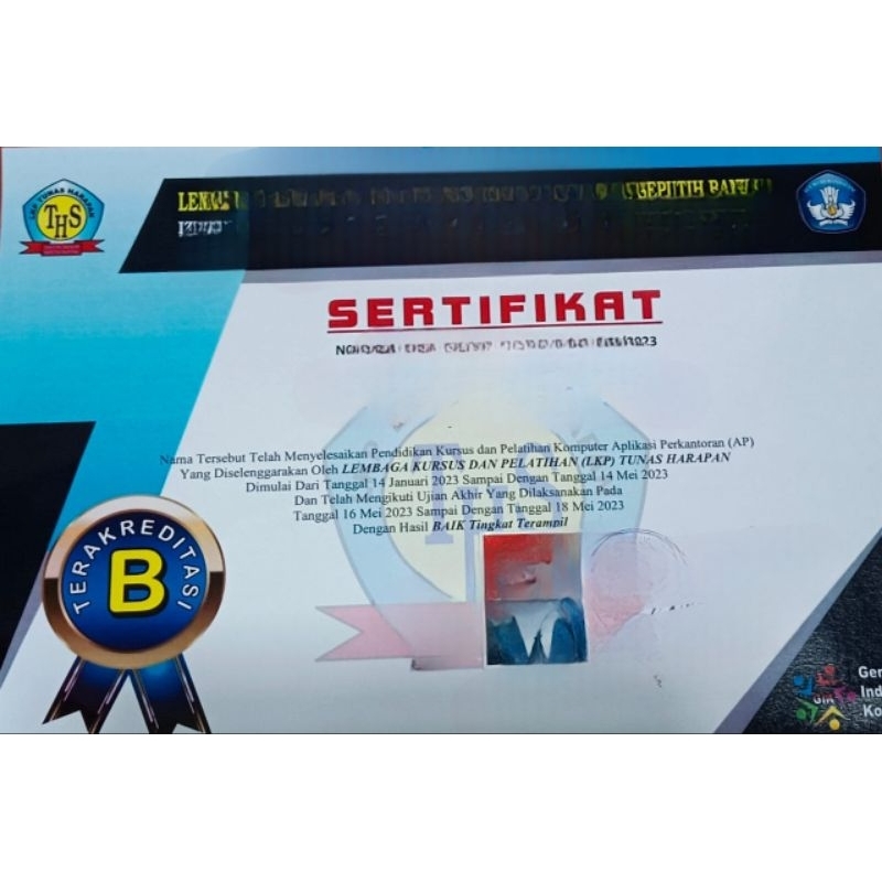 SERTIFIKAT KOMPUTER Akreditasi B