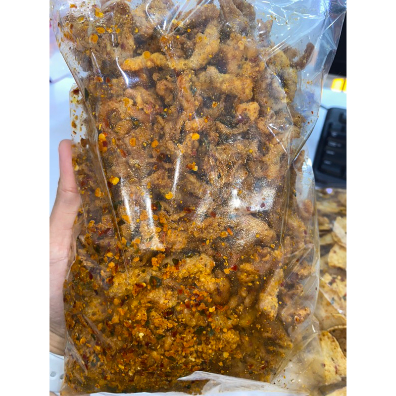 

COD-usus krispi kemasan 500gram pedas daun jeruk premium