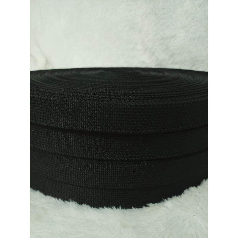 Webbing Tali Tas/Tali webbing Sendal Tebal Juve 2,5 cm hitam