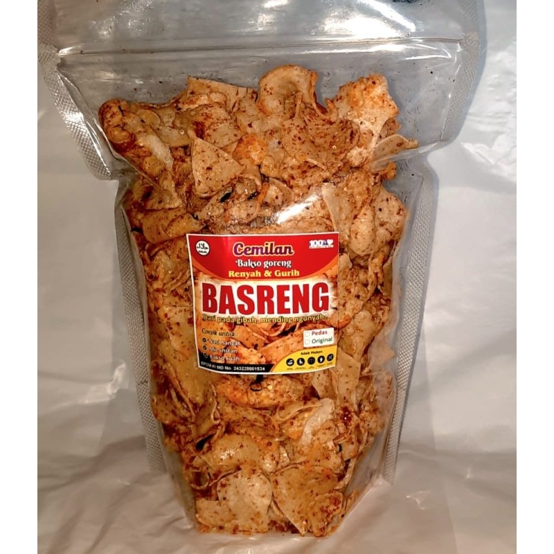 

Snack basreng/baso goreng extra pedas rasa ikan tenggiri 250gr