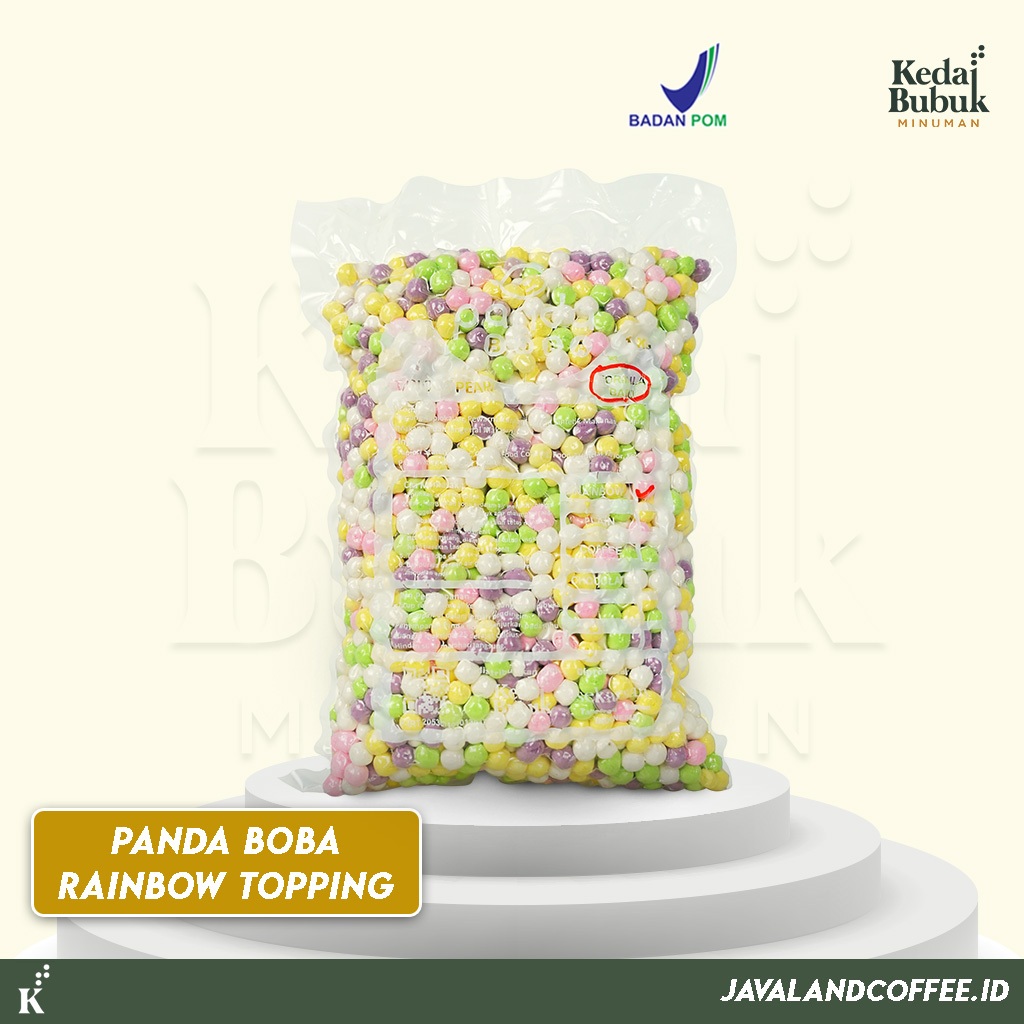 

Topping Bubble Rainbow / Boba Warna Warni 1Kg - Panda Boba Bubble Drink | Minuman Kekinian | Tapioca Pearl