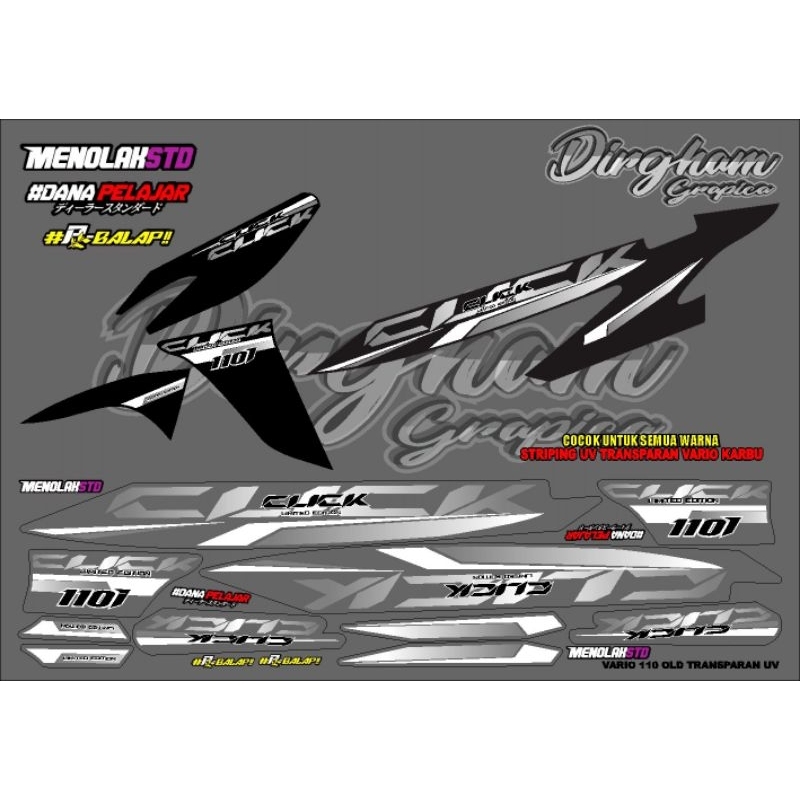 striping transparan Vario cw Vario karbu 110 click terbaru