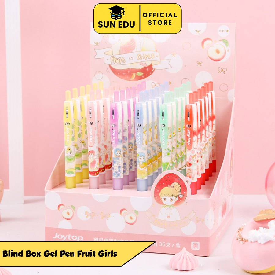 

1 Pcs Blind Box Gel Pen Fruit Girls/ Pulpen Karakter Lucu Sekolah Kantor