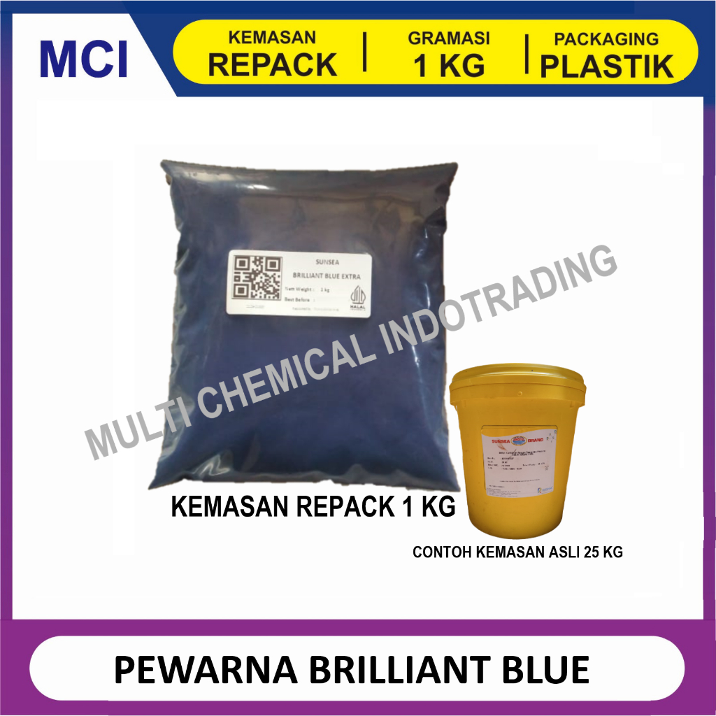 

PEWARNA MAKANAN FOOD GRADE BRILLIANT BLUE / BIRU. 1kg