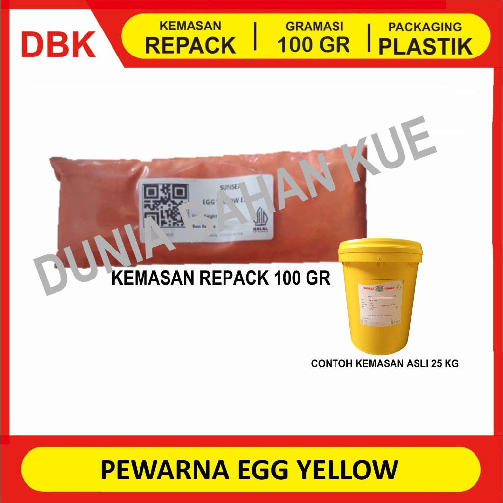 

PEWARNA MAKANAN FOOD GRADE EGG YELLOW / KUNING TELUR || 100 GR