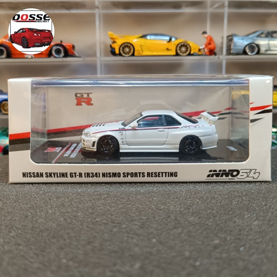 Inno64 Inno Nissan Skyline R34 White Nismo Sports Resetting