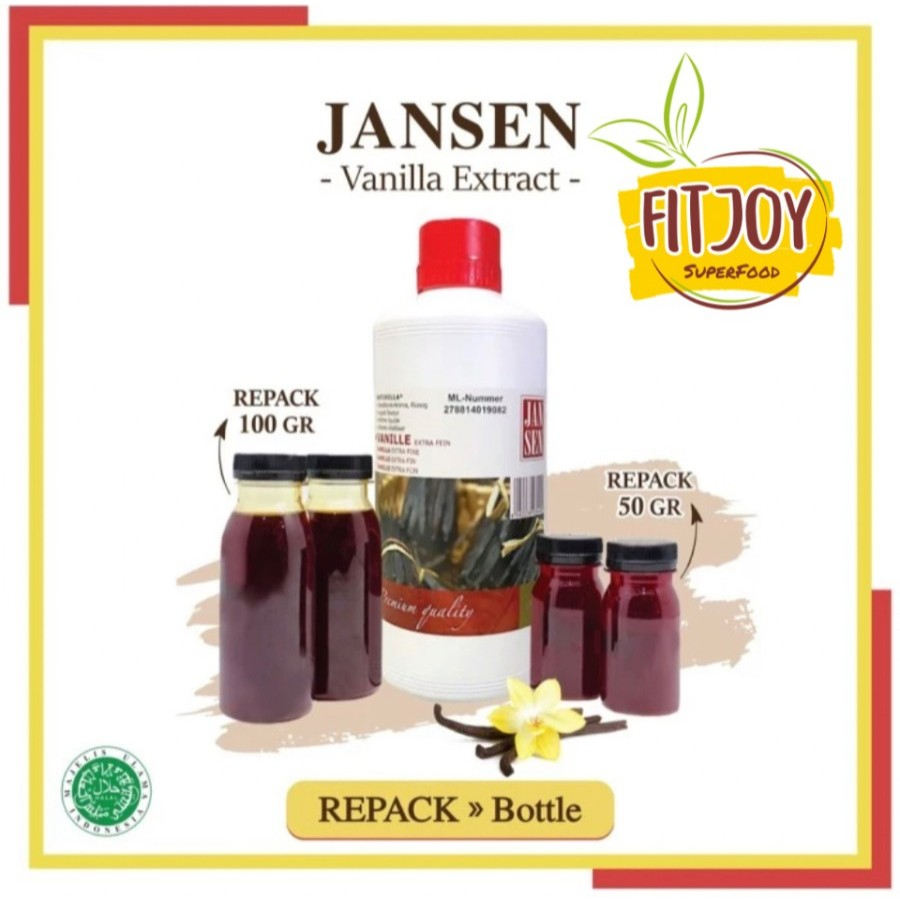 

Jansen Vanilla Extract 50ml & 100ml 250ml Halal Vanilla Ekstrak Pasta