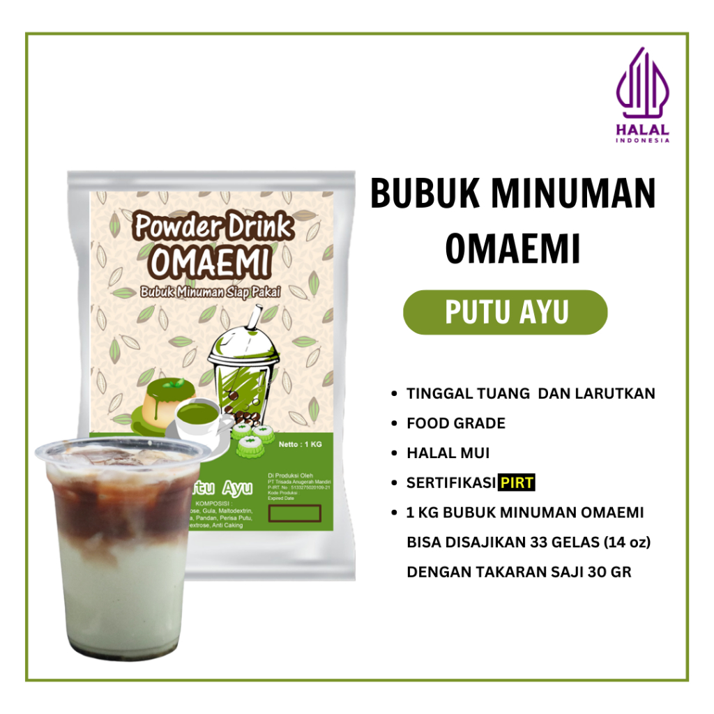 

BUBUK MINUMAN PREMIUM RASA PUTU AYU 1 KG | BPOM & HALAL