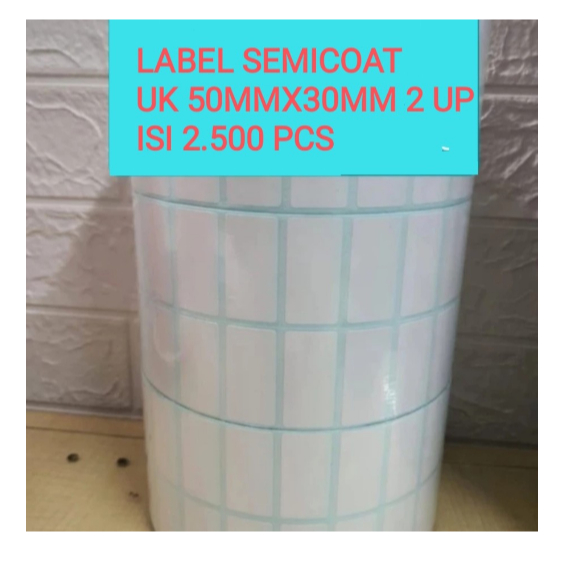 

LABEL SEMICOAT 50x30 mm 2Line isi 2.500 pcs, Core1", Option Core2