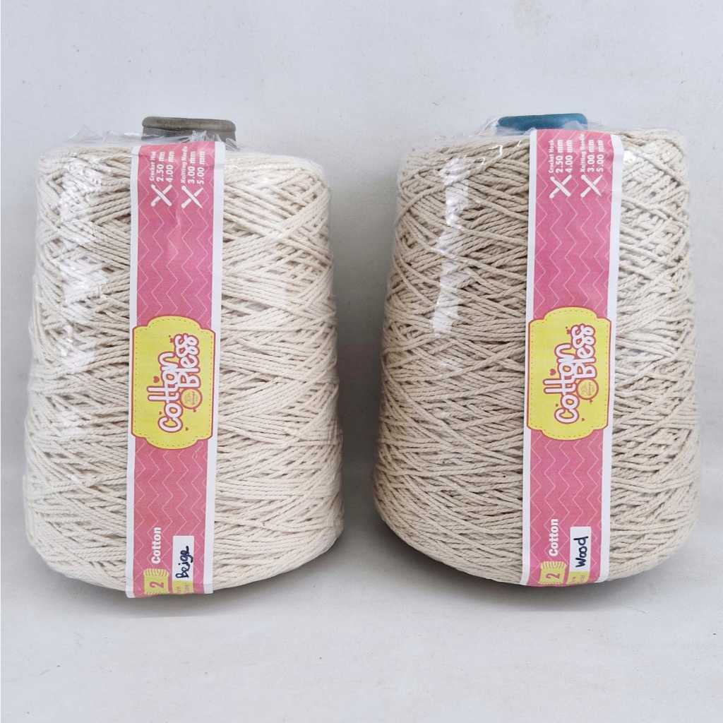 Benang Rajut Katun Cone untuk Tas dan Aksesoris, Beragam Warna, 250 Gram